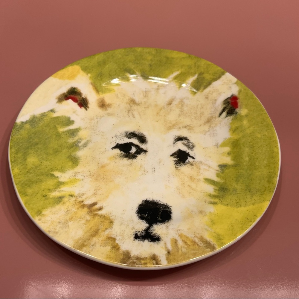 Anthropologie Carole Akins Furry Friends Dessert Plate - Picture 3 of 4